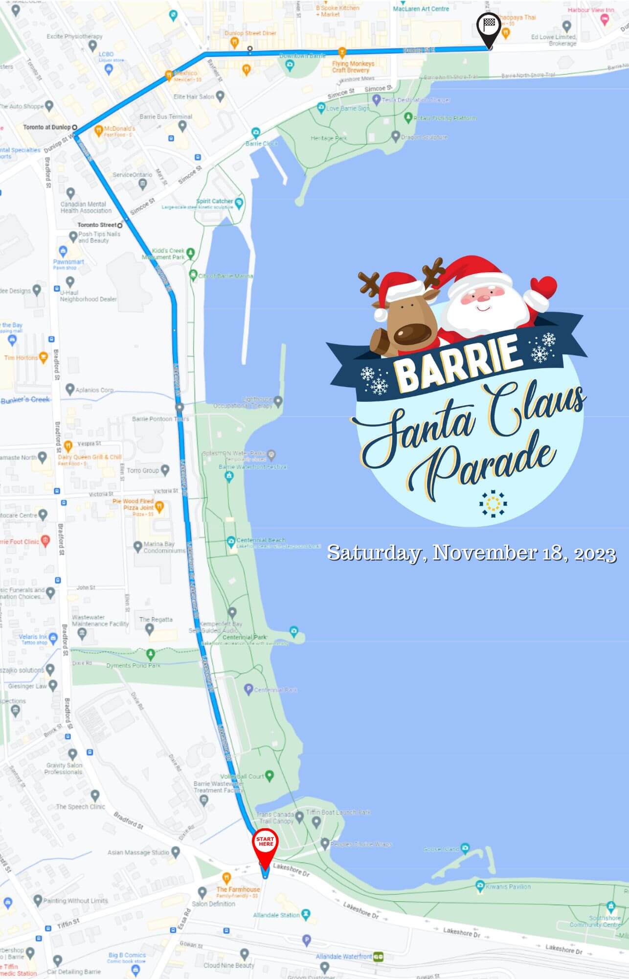 Press Release 2023 Barrie Santa Claus Parade, New Route Barrie Chamber